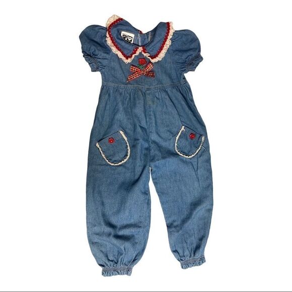 Who’s That Baby? Other - WHO’S THAT BABY VINTAGE Youth Girl’s Denim Jumper Jumpsuit Size 3T Made in USA